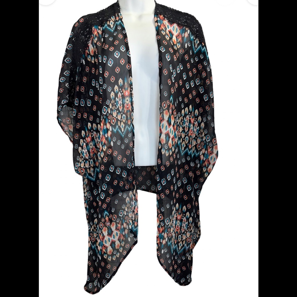 Just Be Western Aztec Lightweight Kimono Cape